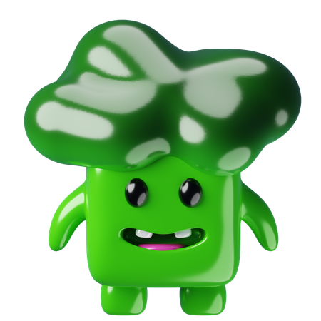 Monster Cube Brocoli  3D Icon