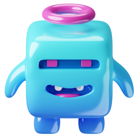 Monster Cube Neon  3D Icon