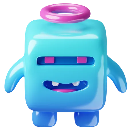 Monster Cube Neon  3D Icon