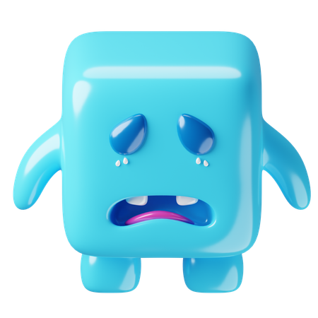 Monster Cube Sad  3D Icon