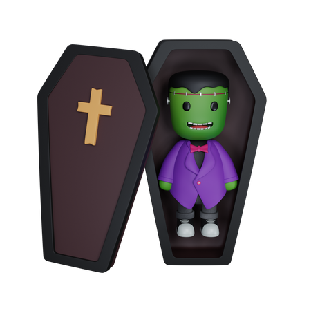 Monster in coffin  3D Icon