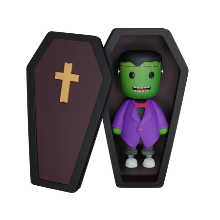 Monster in coffin  3D Icon