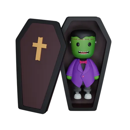 Monster in coffin 3D Icon