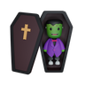 monster in coffin 3d logos