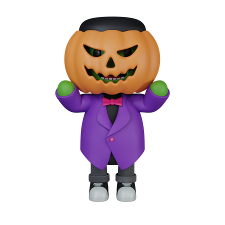 Monster pumpkin head  3D Icon