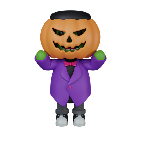 Monster pumpkin head  3D Icon