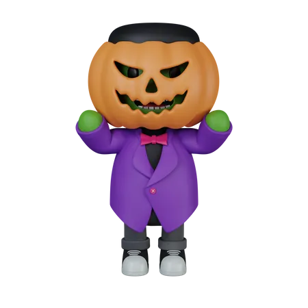 Monster pumpkin head  3D Icon