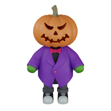 Monster pumpkin head man  3D Icon