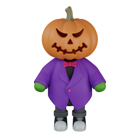 Monster pumpkin head man  3D Icon