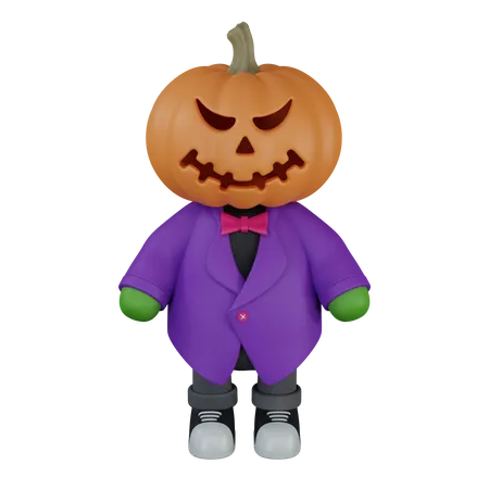 Monster pumpkin head man  3D Icon