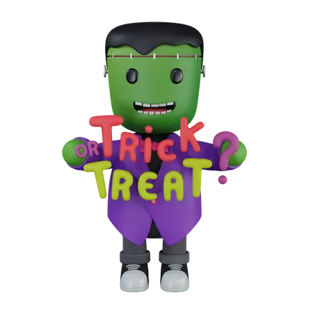 Monster trick or treat  3D Icon