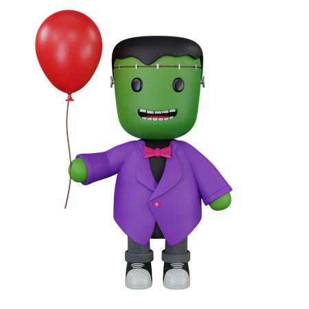 Monster with baloon  3D Icon