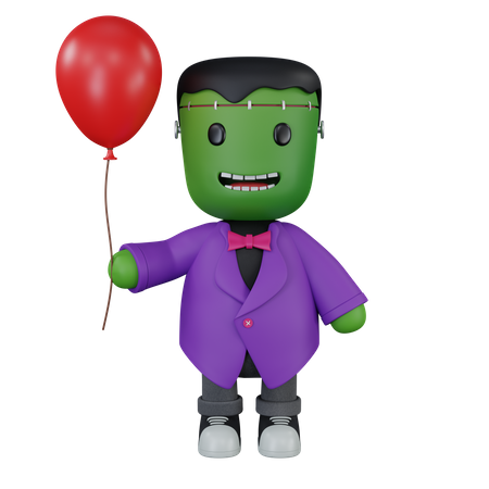 Monster with baloon  3D Icon