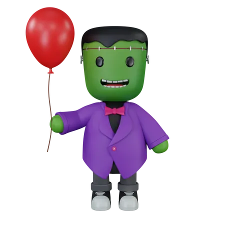 Monster with baloon  3D Icon