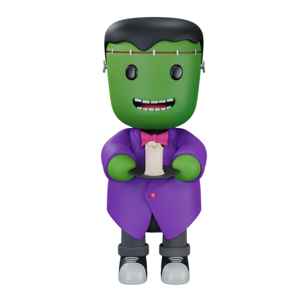 Monster with candle  3D Icon