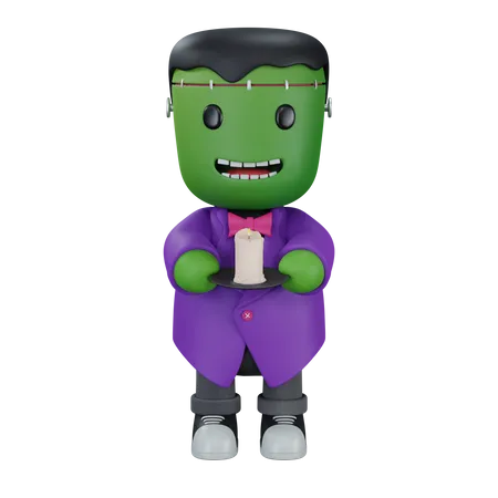 Monster with candle  3D Icon