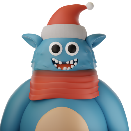 Joli monstre bleu  3D Icon