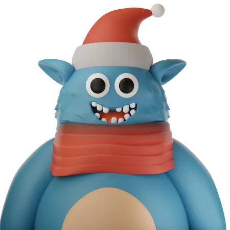 Joli monstre bleu  3D Icon