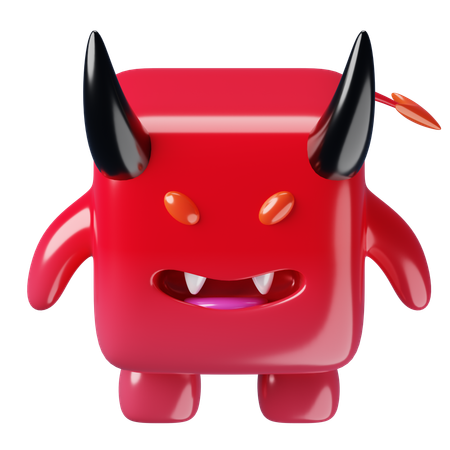 Cube monstre maléfique  3D Icon