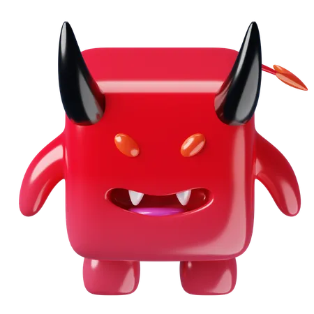 Cube monstre maléfique  3D Icon