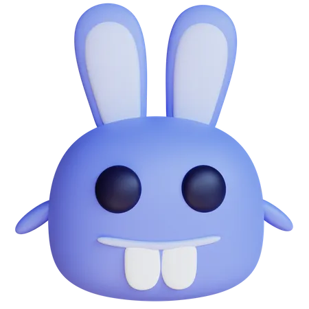 Monstre lapin bleu  3D Icon