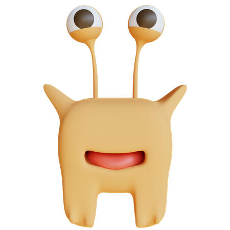 Monstre orange  3D Icon