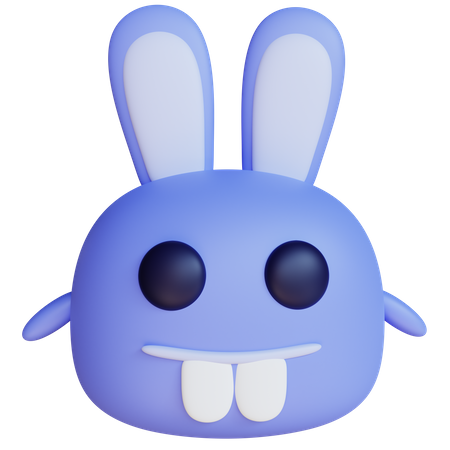 Monstro coelho azul  3D Icon