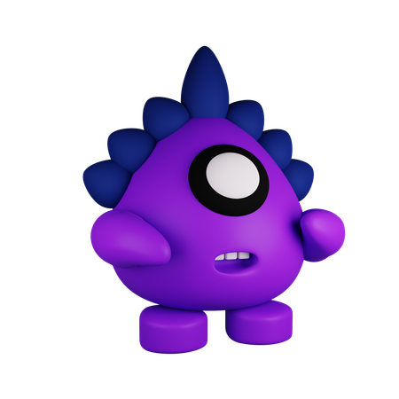 Monstro fofo de desenho animado  3D Icon