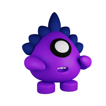 Monstro fofo de desenho animado  3D Icon