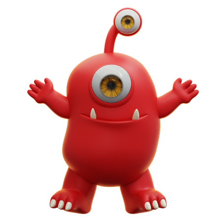 Monstruo rojo  3D Icon