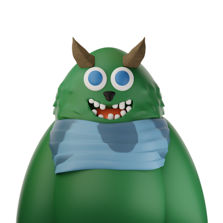 Monstruo verde  3D Icon