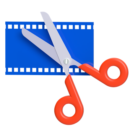 Montage de film avec des ciseaux  3D Icon