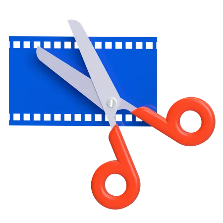 Montage de film avec des ciseaux  3D Icon