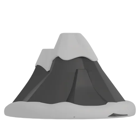 Montagne enneigée  3D Illustration