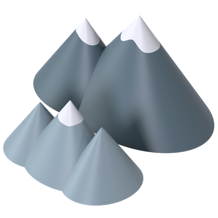 Montagne enneigée  3D Illustration