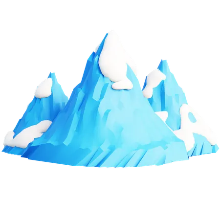 Montagnes enneigées  3D Icon