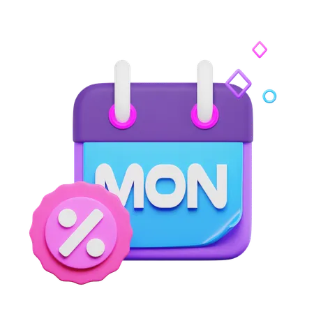 Montags-Rabattkalender  3D Icon