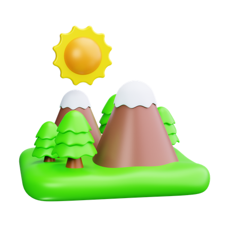 Montaña  3D Icon