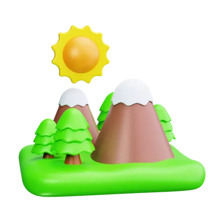 Montaña  3D Icon