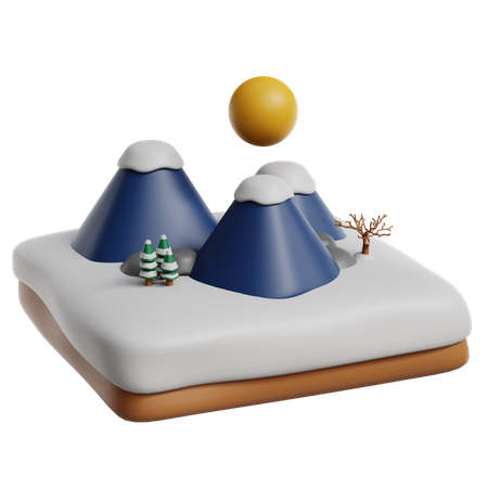 Montaña de invierno  3D Icon
