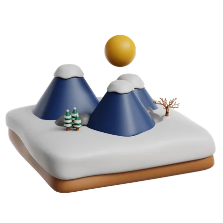 Montaña de invierno  3D Icon