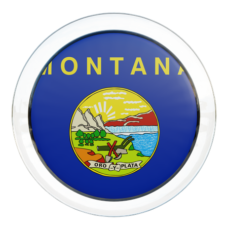 Montana Round Flag  3D Icon