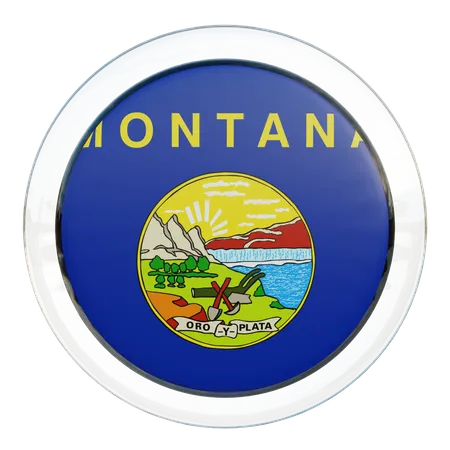 Montana Round Flag  3D Icon