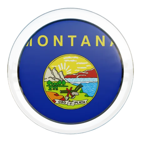 Montana Flagge, rund  3D Icon