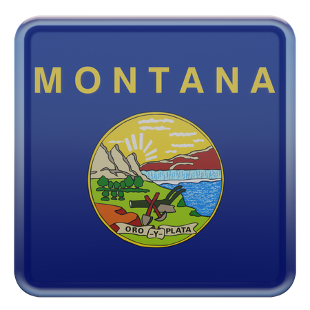 Montana Square Flag  3D Icon