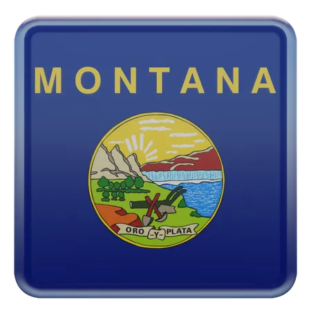 Montana Square Flag  3D Icon