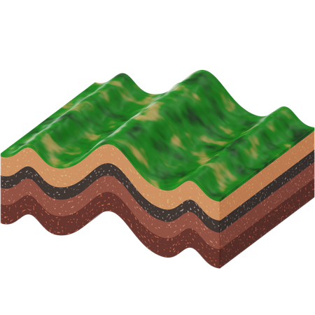 Montañas plegadas en la corteza terrestre  3D Icon