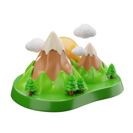 Montanha  3D Icon