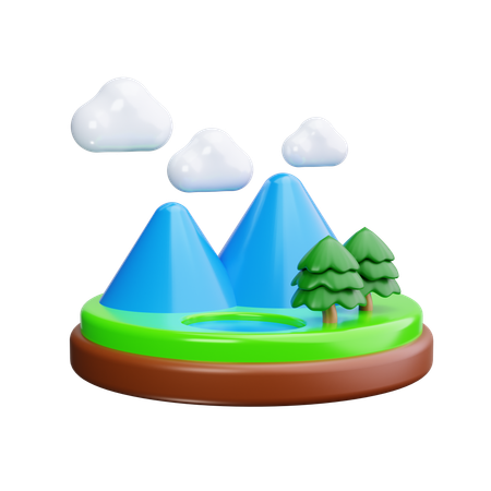 Montanha  3D Icon