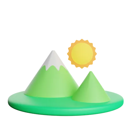 Vista Natural Das Montanhas 3D Icon